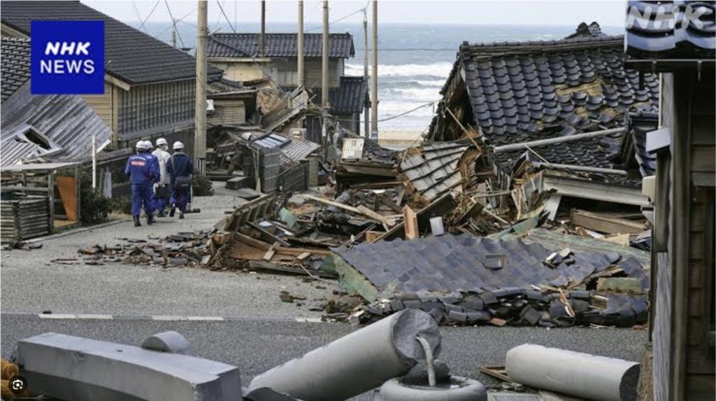 能登半島地震　NHKニュースの画像を引用