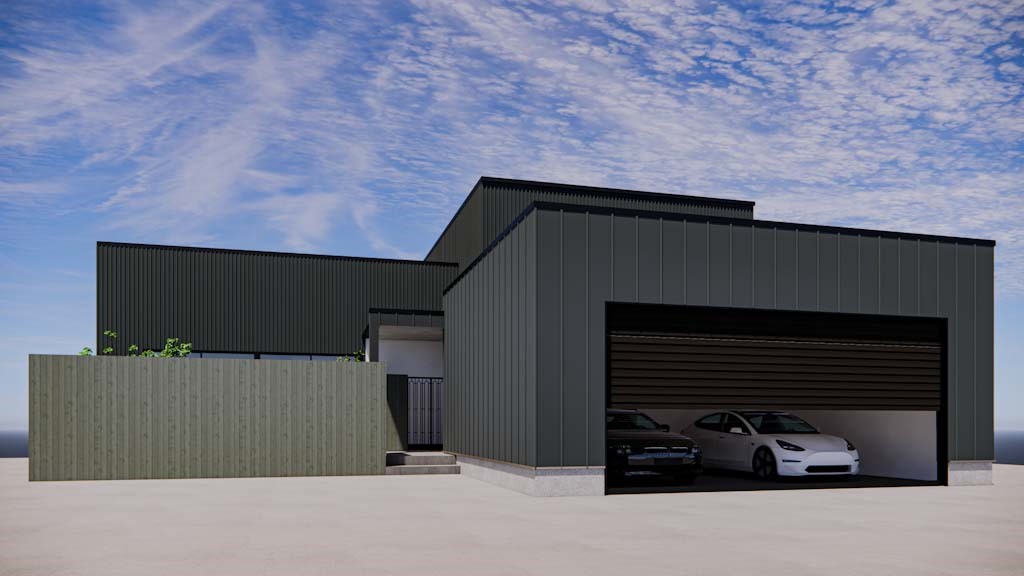 愛知県稲沢市 店舗併用ガレージハウスのプロジェクト 外観イメージ①